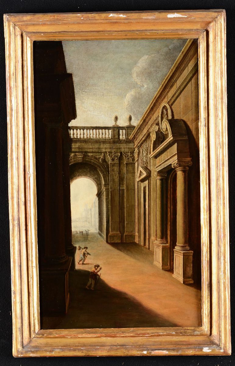 Scuola Emiliana del XVIII Secolocapricci con Architetture