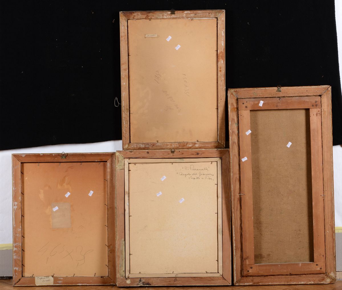 Lotto di Due Paesaggi F.pizzanelli, Angolo del Giardino Scotto a Pisa, e Due Nature Morte