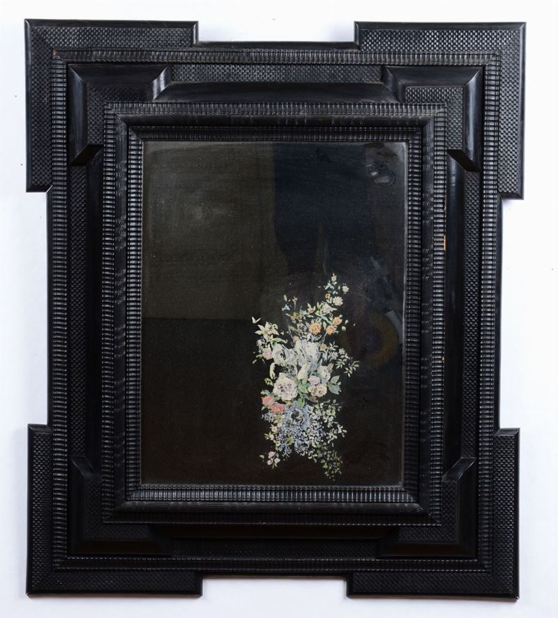 Cornice specchiera guillochè ebanizzata e incisa, Fiandre XIX-XX secolo  - Auction Fine Art - I - Cambi Casa d'Aste