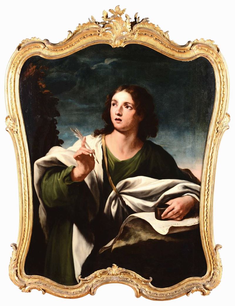 Scuola emiliana del XVII-XVIII secolo San Giovanni Evangelista  - Auction Old Master Paintings - Cambi Casa d'Aste