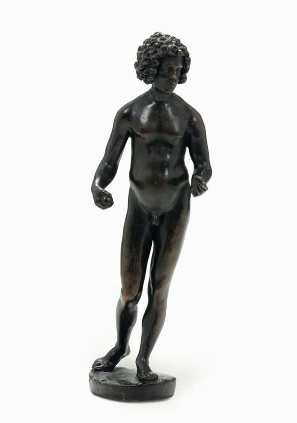 Paride in bronzo fuso. Fonditore del XVII-XVIII secolo