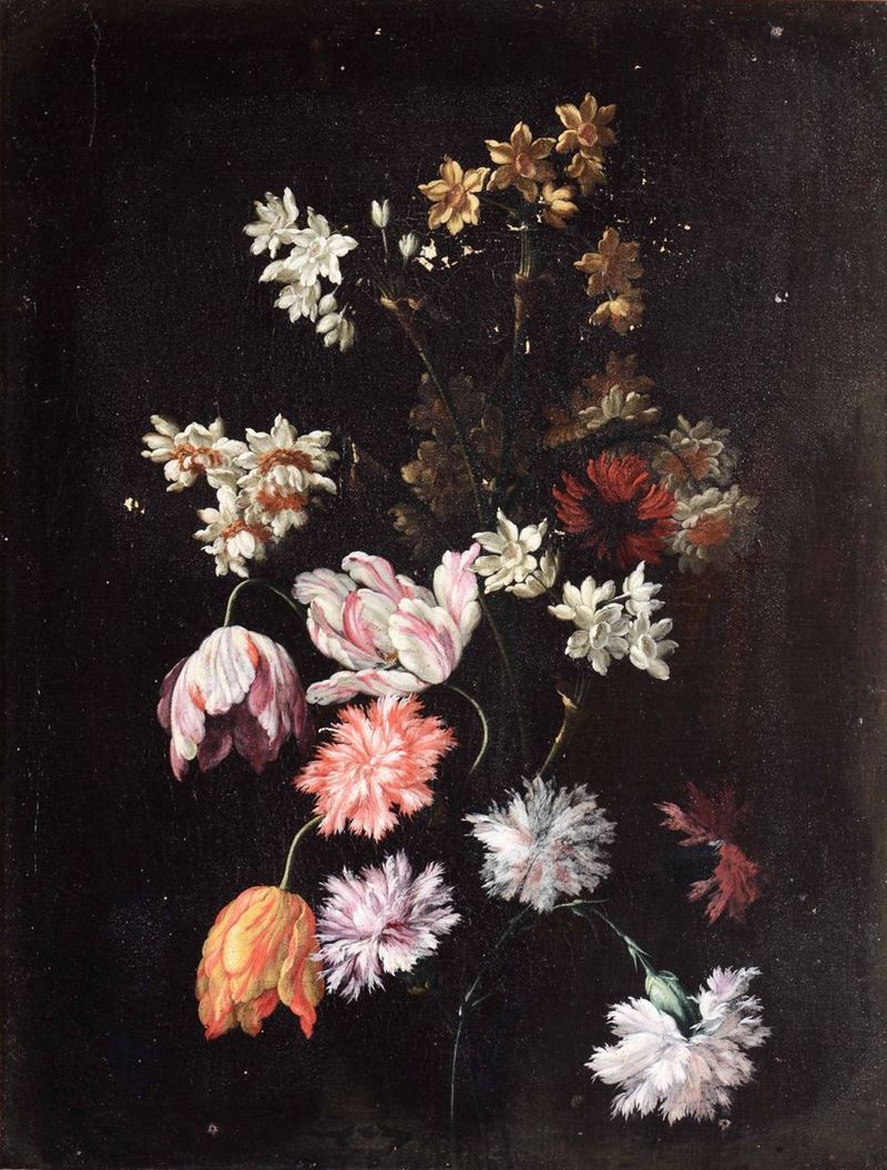 Andrea Belvedere (1652-1732), attribuito a Natura morta con fiori  - Asta Dipinti Antichi - Cambi Casa d'Aste