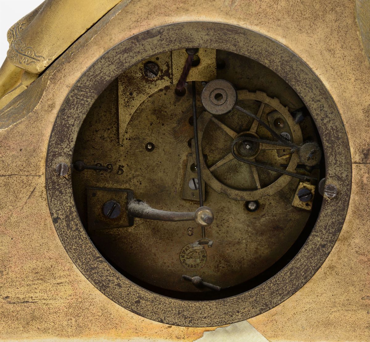 Pendola da Tavolo in Bronzo Dorato, Francia XIX-XX Secolo