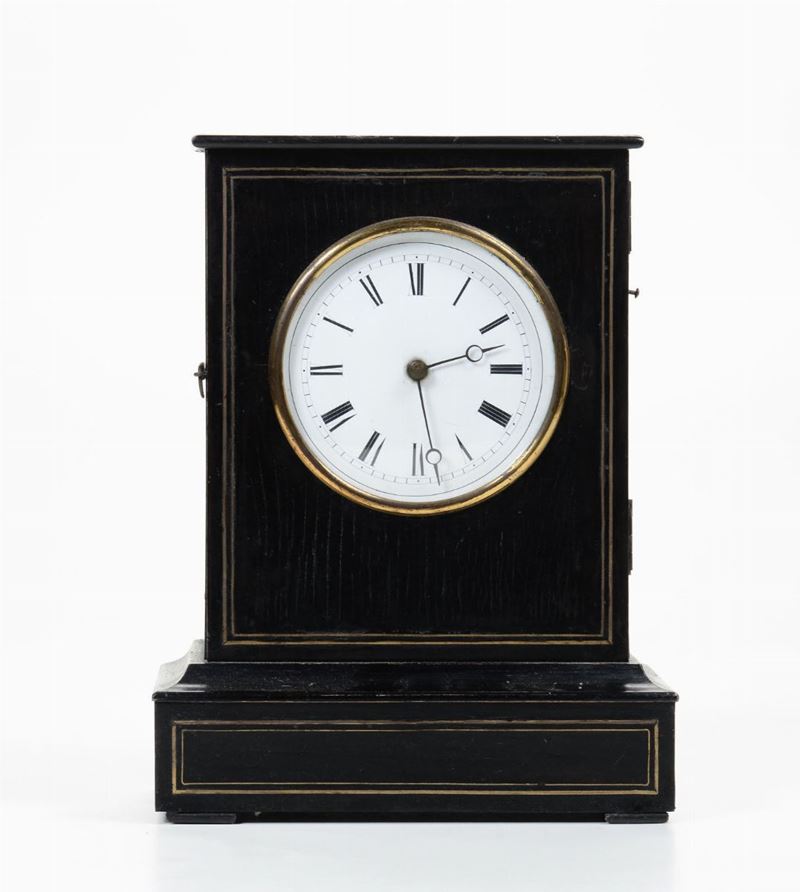 Pendola da tavolo in legno ebanizzato, XIX-XX secolo  - Auction Works of Art Timed Auction - IV - Cambi Casa d'Aste