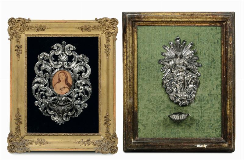 Two holy water founts, Genoa, different epoques  - Auction Collectors' Silvers - Cambi Casa d'Aste