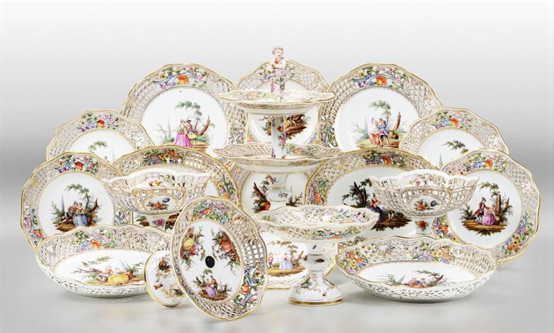 Servizio da dessert Probabilmente Dresda, fine del XIX secolo  - Auction L'Art de la Table - Cambi Casa d'Aste