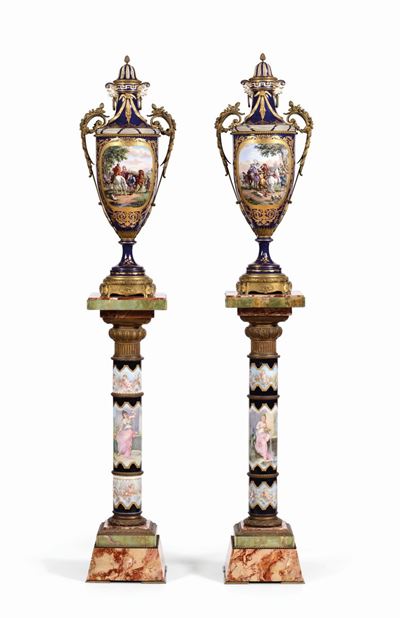 Coppia di Monumentali Vasi Francia, Seconda Metà del XIX Secolo
