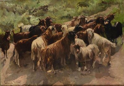 Eugenio Scorzelli (1890-1958/60)mandria di Capre