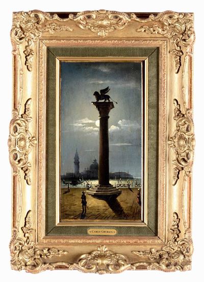 Carlo Grubacs (1801 - 1878), Attribuito Adue Vedute di Venezia