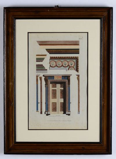 Coppia di Stampe Raffiguranti Motivi Architettonici Neoclassici, Fine XVIII Secolo