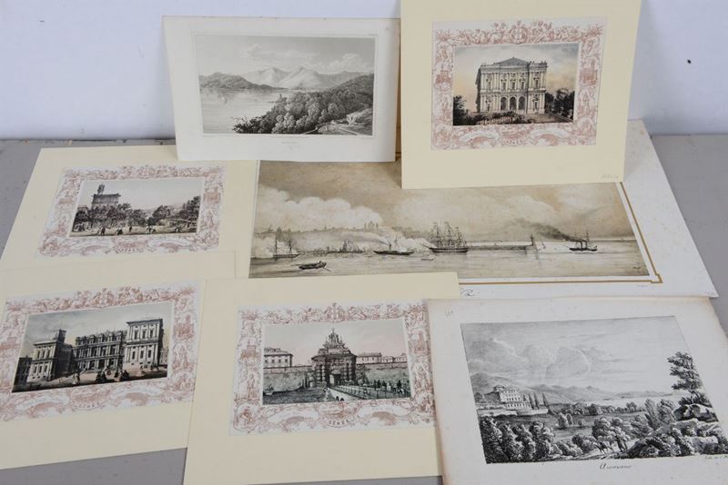 Genova e Liguria Lotto di sette vedute litografiche. Metà secolo XIX  - Auction Rare Landscapes, Maps and Books - Cambi Casa d'Aste