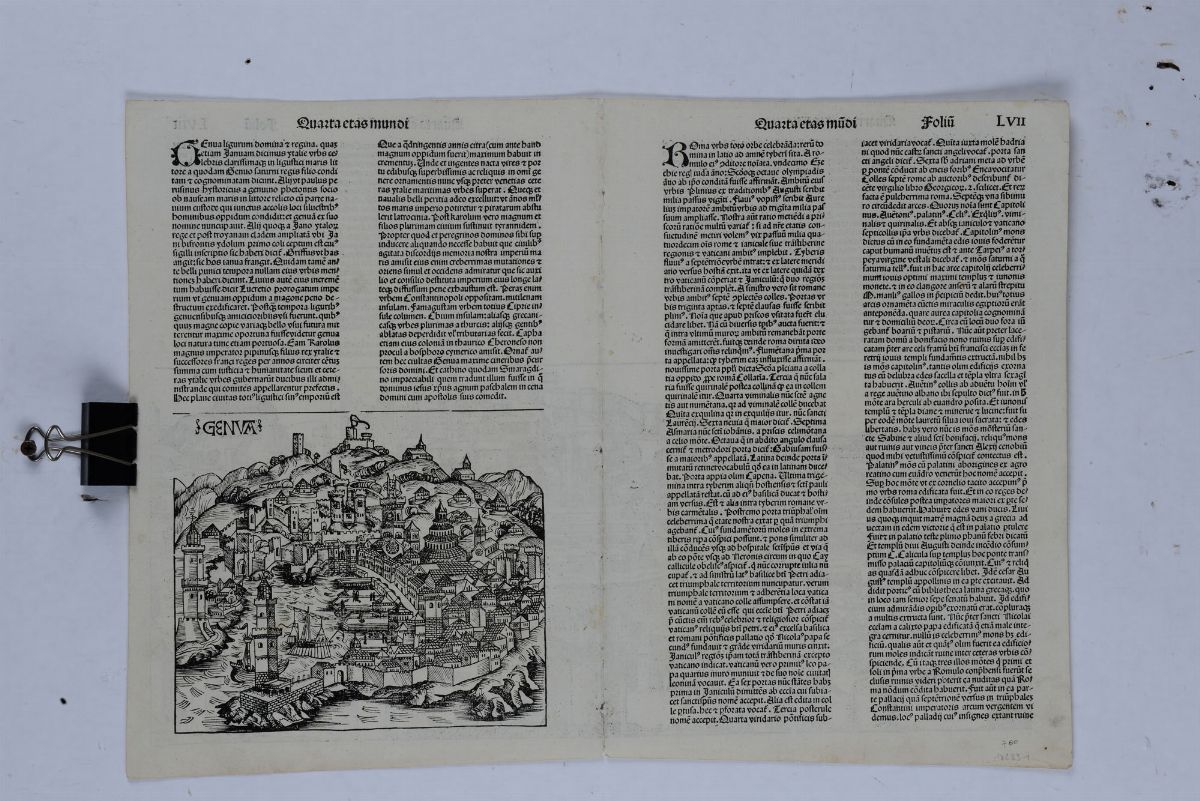 Hartmann Schedelveduta di Genova, Xilografia Tratta Dall’edizione di Hartmann Schedel “cronache d...