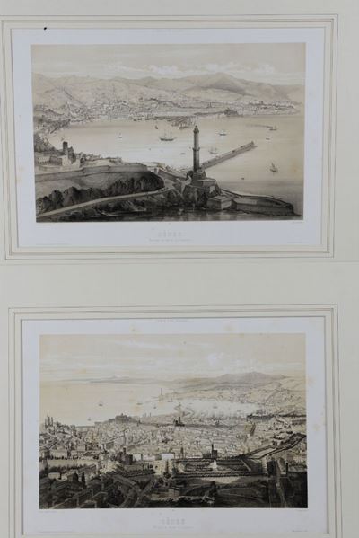 Guesdon/schultzdue Belle Vedute Litografiche di Genova, Tratte dalla Serie L'italie a Vol D'oisea...