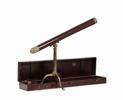 Telescopio su Piedistallo a Tre Piedi con Custodia in Legno e Due Oculari, Terrestre ed Astronomi...