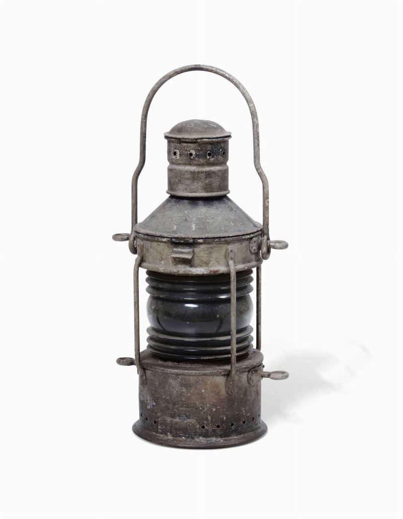 Fanale di testa d’albero in metallo, Germania XX secolo  - Auction Maritime Art and Scientific Instruments - II - Cambi Casa d'Aste