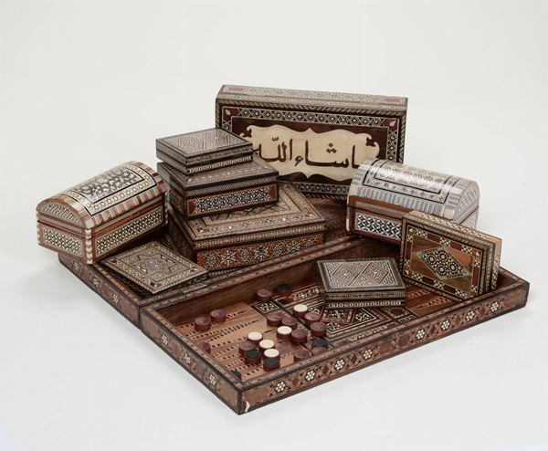 Collezione di scatole intarsiate, XIX-XX secolo