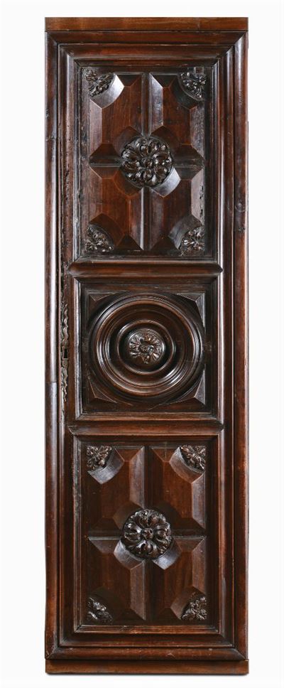 Anta in Legno Intagliato e Pannellato, XVIII Secolo