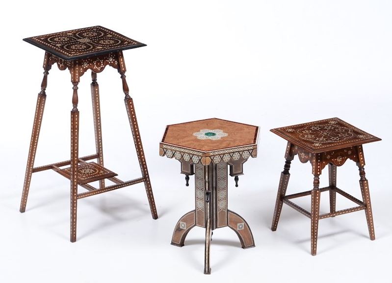 Tre tavolini intarsiati  - Auction Fine Art Timed Auction - V - Cambi Casa d'Aste