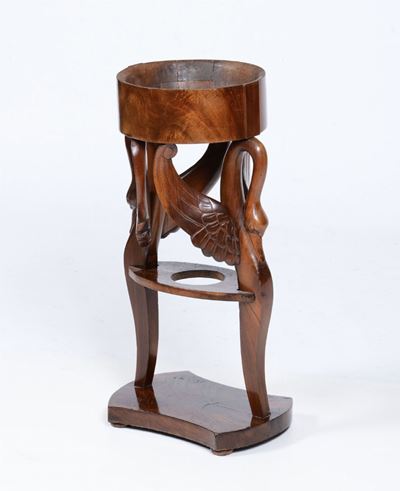 Portaombrelli in Legno Intagliato di Gusto Carlo X, XIX Secolo