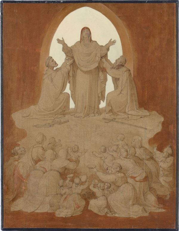 Tommaso Minardi - Tommaso Minardi (1787-1871) Madonna in gloria tra i SS. Pietro e Paolo
