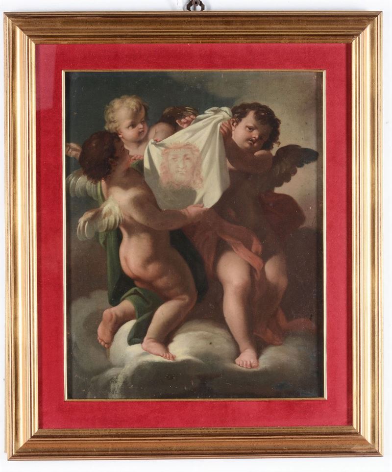Scuola del XVIII secolo Putti con il Mandylion  - Auction Fine Art - I - Cambi Casa d'Aste