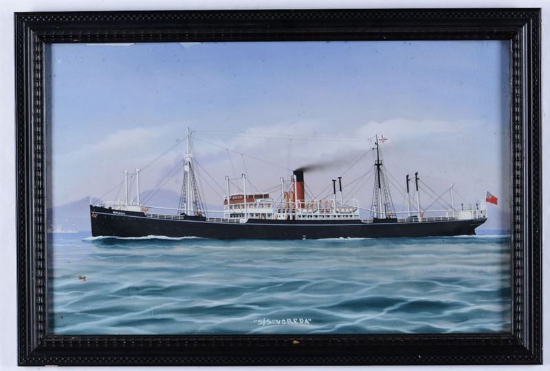 Scuola napoletana del XIX secolo Ritratto della SS Voreda in navigazione  - Auction Maritime Art and Scientific Instruments - II - Cambi Casa d'Aste