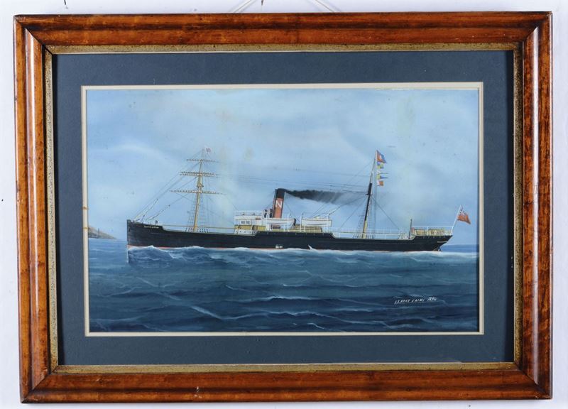Scuola napoletana del XIX secolo Ritratto della SS North Erini in navigazione  - Auction Maritime Art and Scientific Instruments - II - Cambi Casa d'Aste