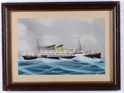 Scuola Napoletana del XIX Secoloritratto del Rms Orsova in Mare Calmo Ritratto del Rms Orsova in ...
