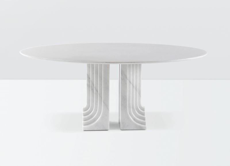 Carlo Scarpa, a marble Samo table. Simon Prod., Italy, 1970 ca.  - Auction Design 200 - Cambi Casa d'Aste