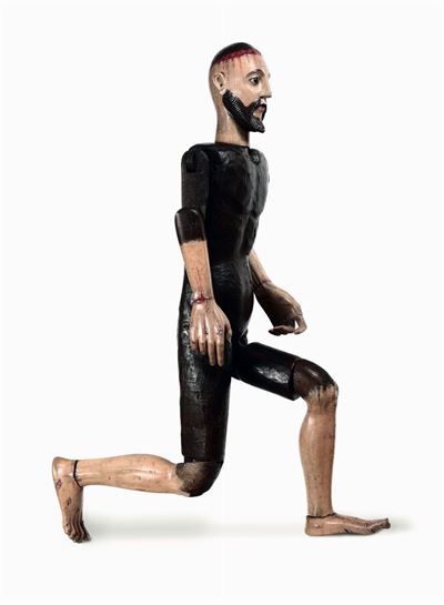Figura di Cristo, Manichino in Legno Policromo. Spagna o Italia XVII Secolo.