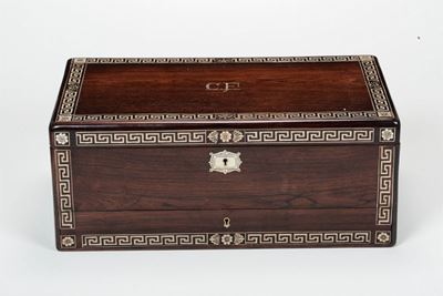 Cassetta in Legno Intarsiato in Avorio, XIX Secolo