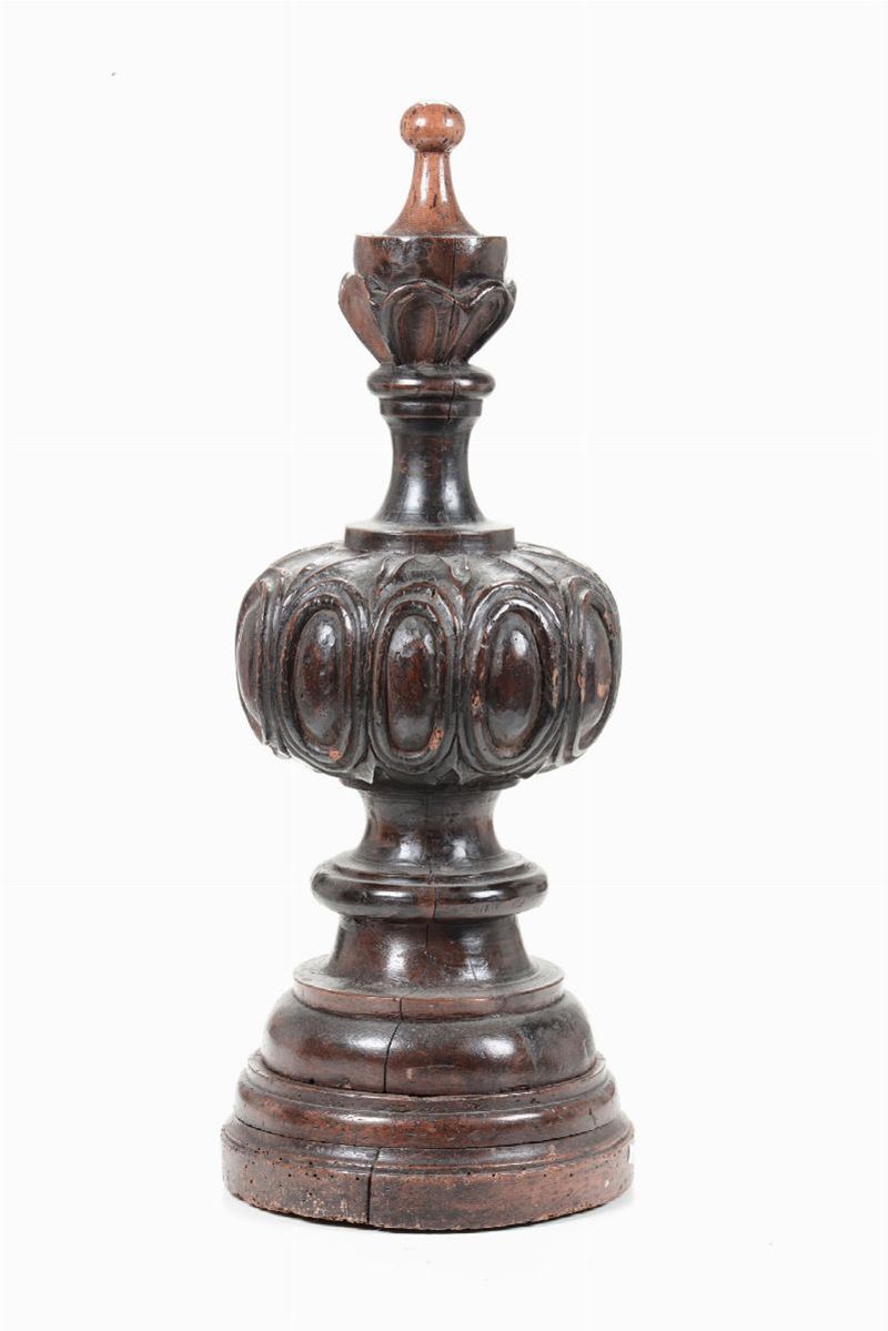 Elemento in legno tornito ed intagliato, XIX secolo  - Auction Works of Art Timed Auction - IV - Cambi Casa d'Aste