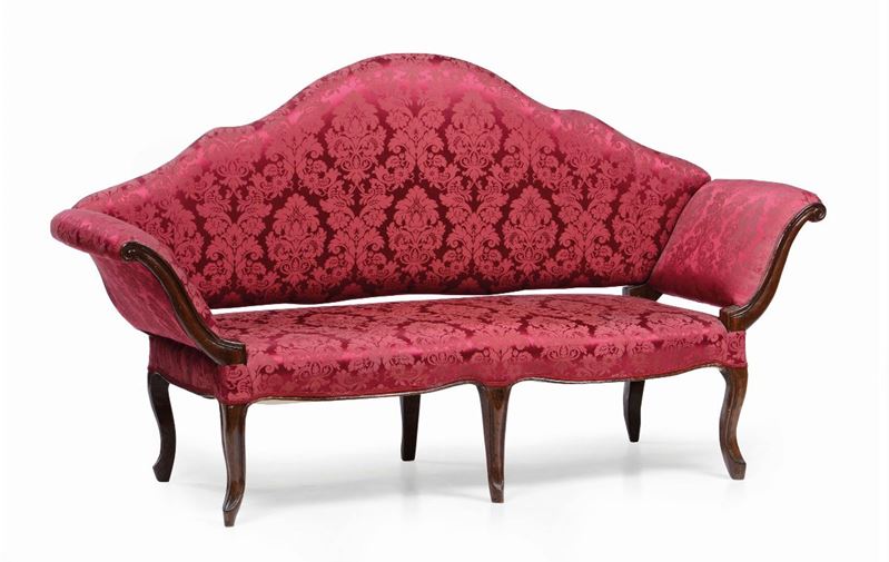 Divano luigi XV in noce intagliato, XVIII secolo  - Auction Fine Art - I - Cambi Casa d'Aste