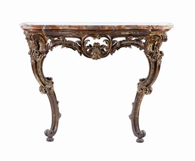 Console Luigi XV in Legno Intagliato e Dorato, XVIII Secolo