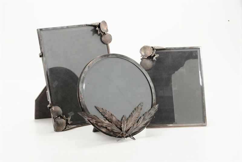 Tre portafotografie in argento Pineider, XIX-XX secolo  - Auction Fine Art - I - Cambi Casa d'Aste