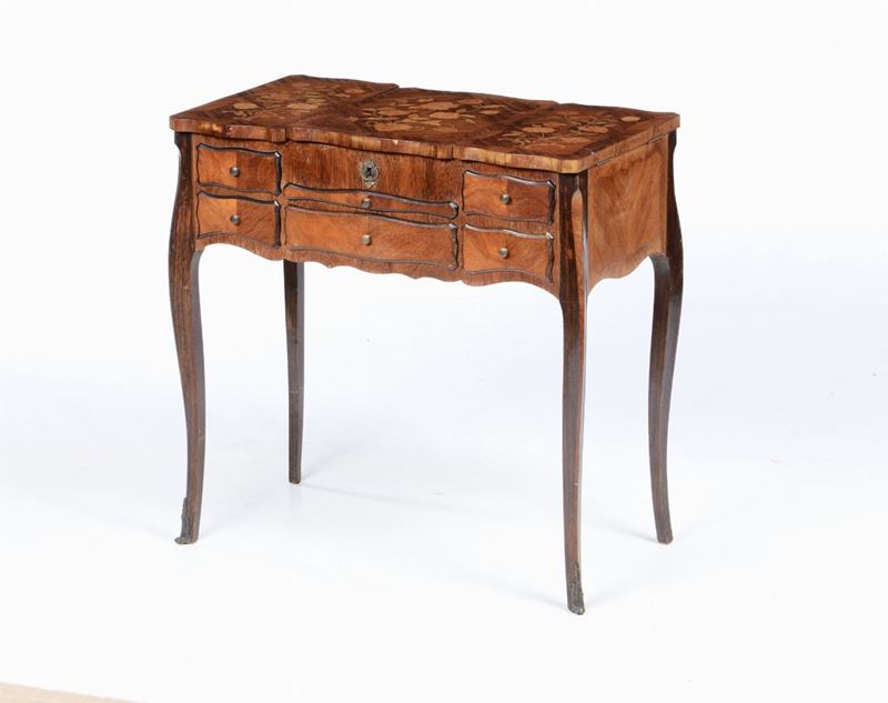Mobile toelette in legno impiallacciato in legno vari ed intarsiato, XIX secolo  - Auction Fine Art Timed Auction - V - Cambi Casa d'Aste