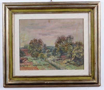 Nicola Neonato (1942)paesaggio Milanese in Primavera
