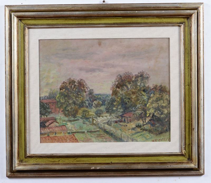 Nicola Neonato (1942) Paesaggio milanese in primavera  - Asta Pittura - Cambi Casa d'Aste