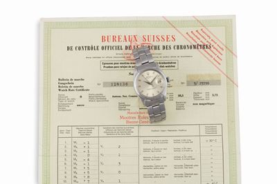 Rolex, Oyster Perpetual, Date, Superlative Chronometer, Officially Certified, Cassa No. 1136443, ...