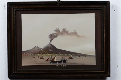 Pittore del XIX-XX Secolovedute dal Golfo di Napoli con Vesuvio, 1906