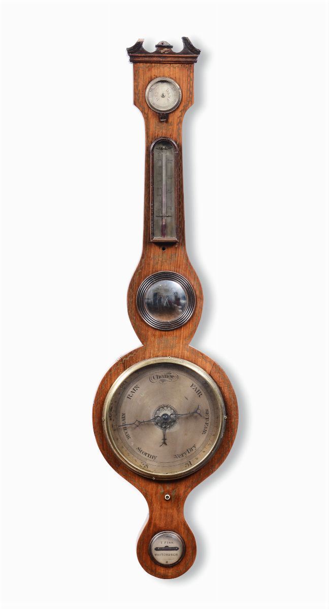 Barometro in legno, Inghilterra XIX secolo  - Auction Maritime Art and Scientific Instruments - II - Cambi Casa d'Aste