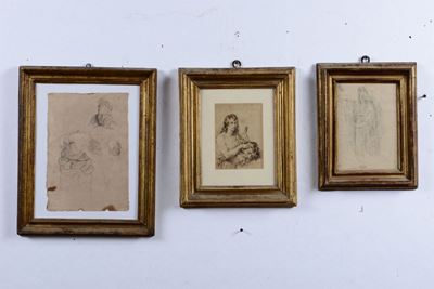Lotto Composto da Tre Disegni di Vario Soggetto, XIX Secolo