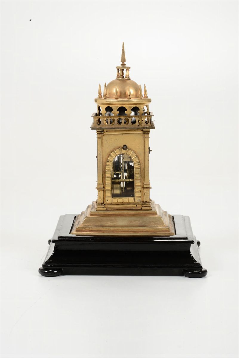 Raro Orologio Ad Edicola Cassa in Bronzo Dorato, Germania Augsburg XVI-XVII Secolo