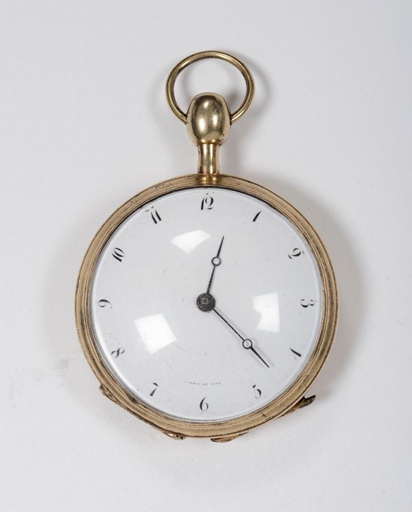 Orologio da tasca, cassa in oro. Svizzera XVIII secolo