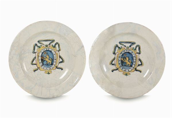 Coppia di piatti Acquapendente o Roma, 1600 circa