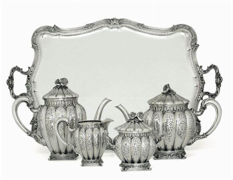 A tea and coffee set, Genazzi, 20th century  - Auction Collectors' Silvers - Cambi Casa d'Aste