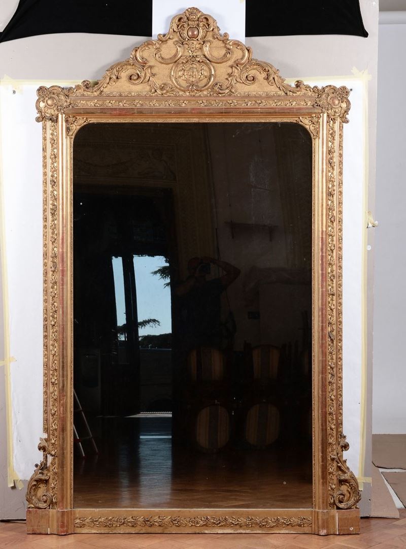 Caminiera in legno e pastiglia dorata, XIX secolo  - Asta Antiquariato - I - Cambi Casa d'Aste