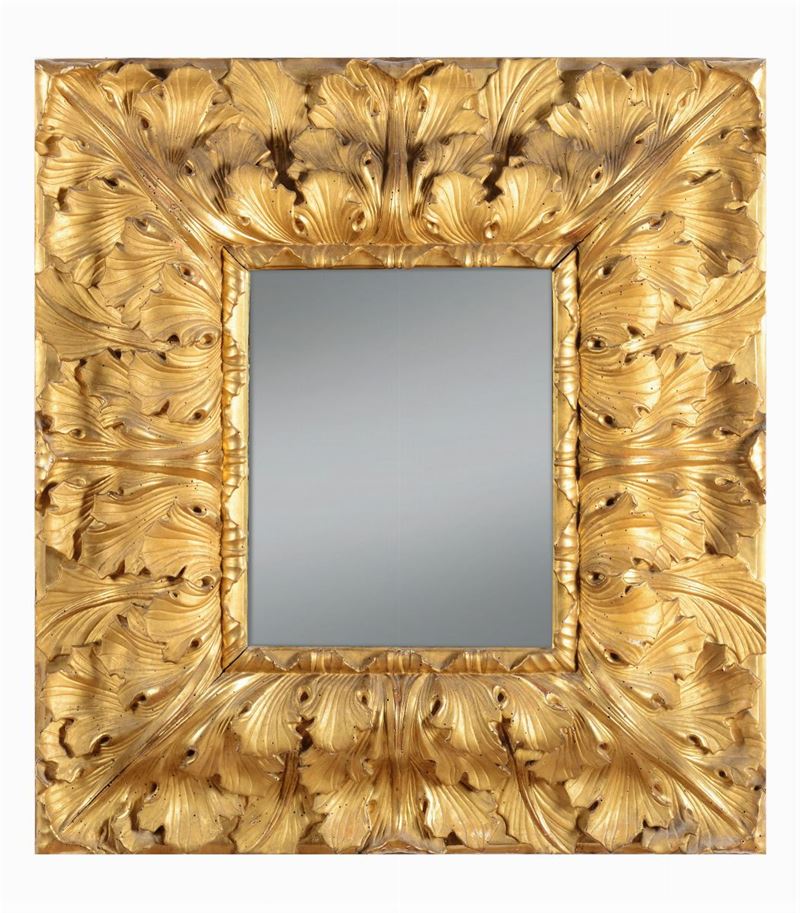 Specchiera in legno intagliato e dorato, XIX secolo  - Asta Antiquariato - I - Cambi Casa d'Aste