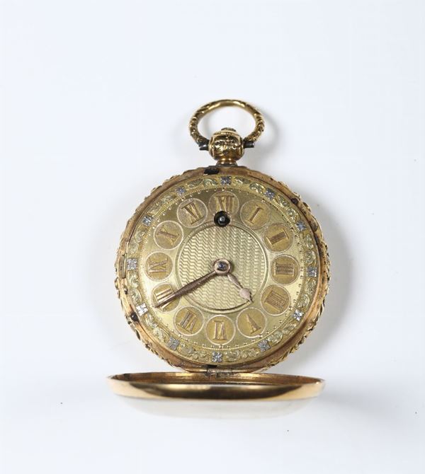 Orologio da tasca firmato Chichester in oro giallo, Inghilterra 1790 circa
