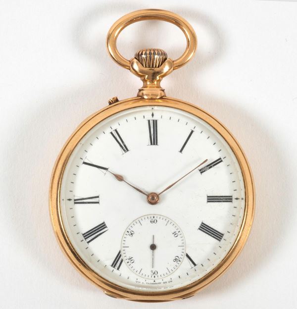 VACHERON CONSTANTIN. Orologio da tasca in oro giallo 18K. Realizzato nel 1900 circa